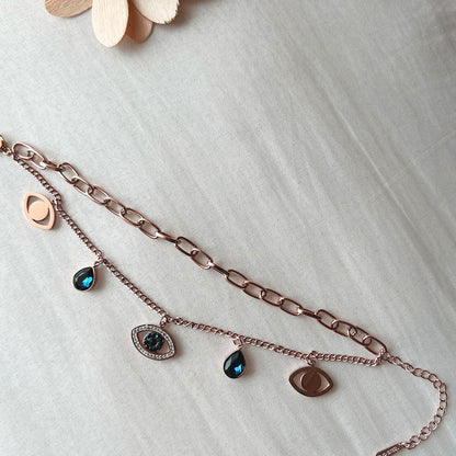 Layered evil eye bracelet