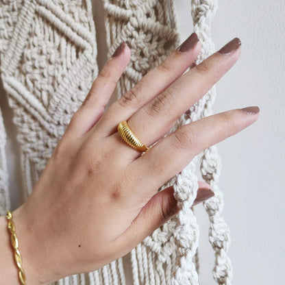 Luna bold 14k plated ring