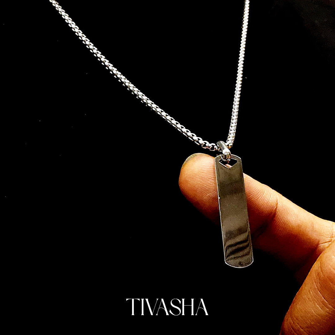 silver bar necklace