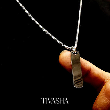 silver bar necklace