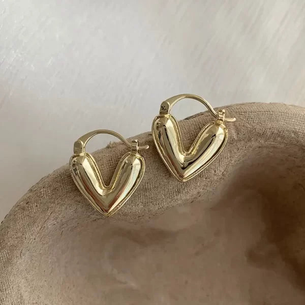 Heart huggies- 18k gold plated