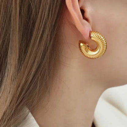 Chunky Croissant Hoop Earings