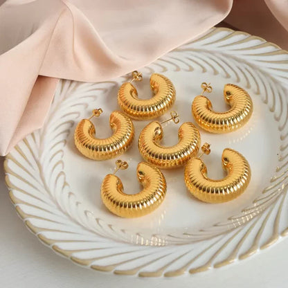 Chunky Croissant Hoop Earings