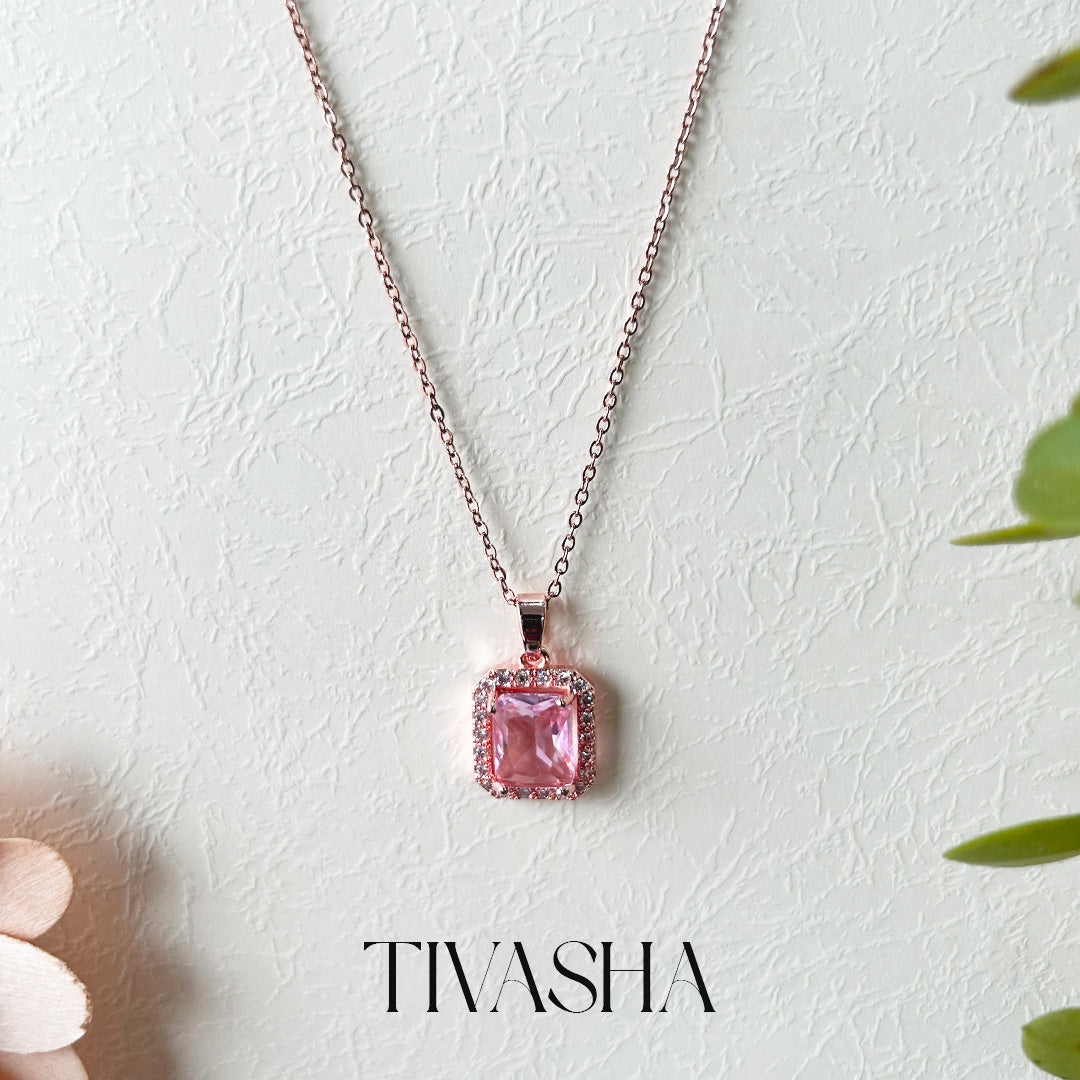 Pink Petal cubic Pendant