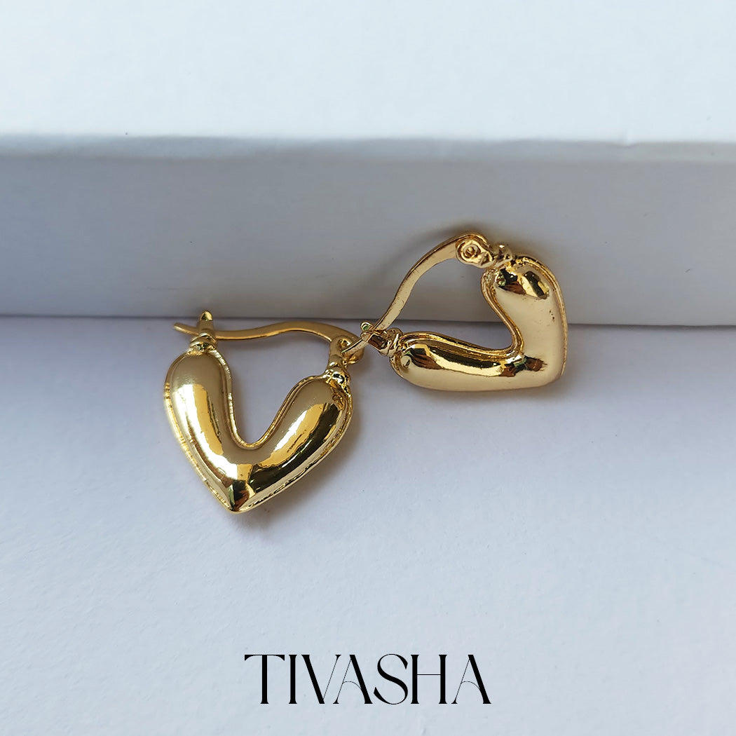 Heart huggies- 18k gold plated