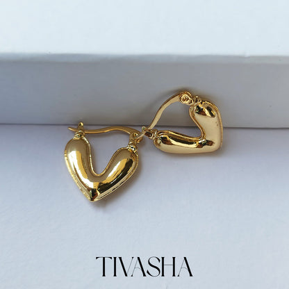 Heart huggies- 18k gold plated